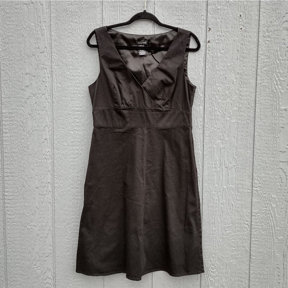 Spense V Neck Fit & Flare Little Black Dress Missy 10